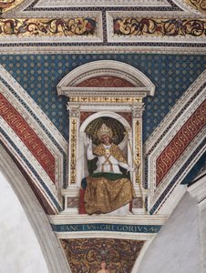 St Gregory the Great, detalj av Doctors of the Church (fresco av Bernardino di Betto Pinturicchio