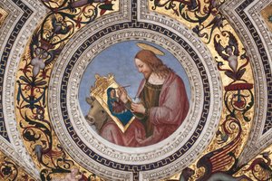 St Luke, detalj av The Four Evangelists (fresco av Bernardino di Betto Pinturicchio
