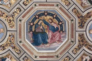 The Coronation of the Virgin Voute of the Choir av Pinturicchio (Bernardino di Betto) (1454-1513) - 1508-1510 Basilica of Santa Maria del Popolo (Santa Maria del Popolo-kirken), Roma av Bernardino di Betto Pinturicchio