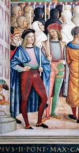 Piccolomini-biblioteket, sørvestveggen: “ Pius II kanoniserer St. Katarina av Siena, 29. juni av Bernardino di Betto Pinturicchio
