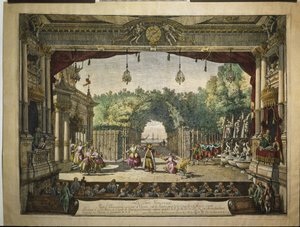 Ballet Le Turc Généreux i Wien Burgtheater, 1758 av Bernardo Bellotto