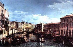 Canal Grande, Venezia, ser sørover til Rialtobroen av Bernardo Bellotto