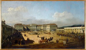 Schönbrunn-palasset sett fra inngangspartiet (maleri) av Bernardo Bellotto