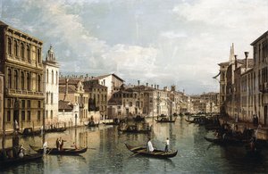 Canal Grande, Venezia, ser østover fra Palazzo Flangini til Palazzo Vendramin Calergi, c1742