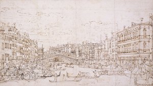Canal Grande, Venezia, med Rialtobroen fra sør, av Bernardo Bellotto