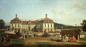Det keiserlige slottet Schlosshof fra hagesiden av Bernardo Bellotto