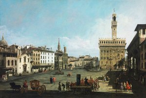 The Piazza della Signoria in Florence   1322778   no       norwegian Successfully Translated  Original: Three Scenes from the Passion of Christ (recto) Architectural Sketch (verso) Translat: Three Scenes from the Passion of Christ (recto) Architectural Ske av Bernardo Bellotto