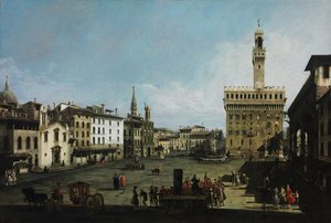 Piazza della Signoria i Firenze, 1742 av Bernardo Bellotto
