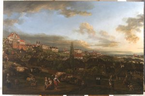Utsikt over Warszawa med Ordynacki-palasset, 1772 av Bernardo Bellotto