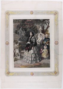 HENNES MAJESTET DRONNING ISABEL II. og hennes august datter HENNES ROLIGSTE HØYHET PRINSESSEN AV AS av Bernardo Blanco y Pérez