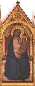 Madonna og barn (tempera på panel) av Bernardo Daddi