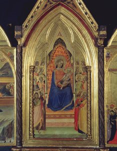 Triptych of the Virgin and Child Enthroned, 1338 (tempera og bladgull på panel) (se også 225310, 225332) av Bernardo Daddi