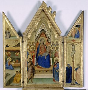 Triptyk med Madonna og barn; av Bernardo Daddi