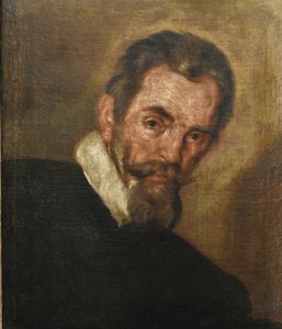 Portrett av komponisten Claudio Monteverdi 1567-1643 av Bernardo Strozzi