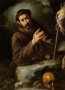 Saint Francis in Prayer, ca. 1620/1630 (olje på lerret) av Bernardo Strozzi
