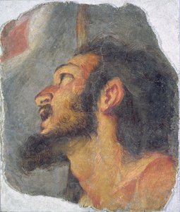 The Head of St. John the Baptist, fragment fra en freske av Bernardo Strozzi