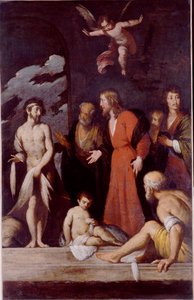 Helbredelsen av den lamme av Bernardo Strozzi