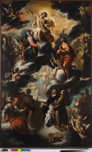 Visjonen til Saint Dominic (himmelen) av Bernardo Strozzi