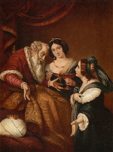 Ester ber Ahasverus om nåde av Bernardo after Strozzi