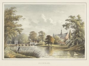 Utsikt over Alkmaar med Grote Kerk av Bernardus Gerardus ten Berge