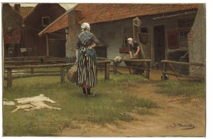 Vaskedag (olje på lerret)