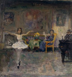 Familieidyll (olje på lerret)