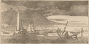 Elv med by, 1775.