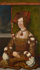 Portrett av Bianca Maria Sforza 1472-1510, ca. 1505-1510. av Bernhard, Strigel