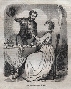 Meditasjon over tørst - gravering i "La Physiologie du gout"" av Jean Anthelme Brillat Savarin (Brillat-Savarin)