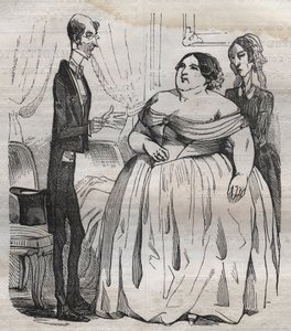 Gourmands - fedme og mager - gravering i "La Physiologie du gout"" av Jean Anthelme Brillat Savarin (Brillat-Savarin)