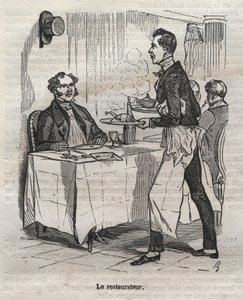 Restauratoren - gravering i "La Physiologie du gout"" av Jean Anthelme Brillat Savarin (Brillat-Savarin