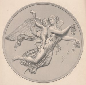 Morning, drawn by F. R. Roffe (fl.1850-63), engraved by William Callio Roffe (1817-89), mid-19th century (reprodction of engraving) av Bertel (after) Thorvaldsen