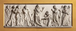 Kristus overdrar ledelsen av kirken til Sankt Peter av Bertel Thorvaldsen