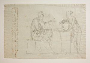 Kristus og den samaritanske kvinnen av Bertel Thorvaldsen