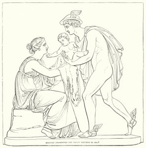 Mercury presenterer spedbarnet Bacchus for Ino av Bertel after Thorvaldsen