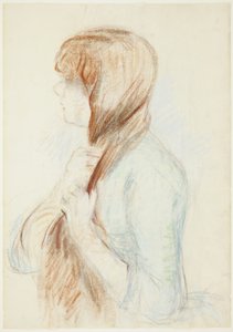 Jente som fletter håret (La Natte) av Berthe Morisot