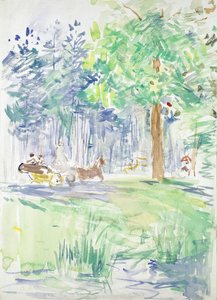 Hest og vogn på en skogsvei, etter 1883 av Berthe Morisot