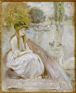 Jeanne Fourmanoir Aside the Lake. Maleri av Berthe Morisot av Berthe Morisot