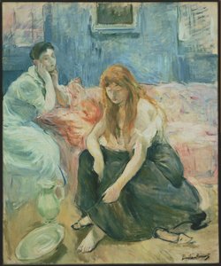 Unge kvinner ved toalettet (tittel gitt av kunstneren) av Berthe Morisot