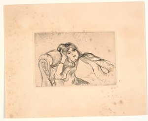 Kvinne liggende på en sofa (Jeanne-Marie) av Berthe Morisot