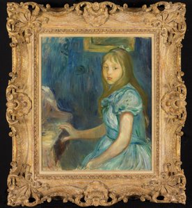 Lucie Léon ved pianoet av Berthe Morisot