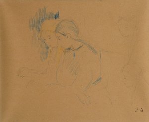 Portrett av unge jenter (fargestifter og blyant) av Berthe Morisot