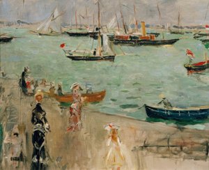 Utsikt over Solent (Isle of Wight) eller Marine i England av Berthe Morisot