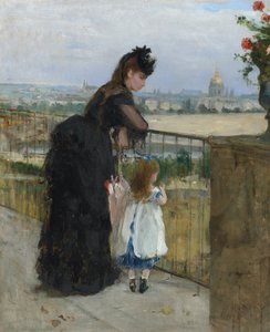Kvinne og barn på en balkong av Berthe Morisot