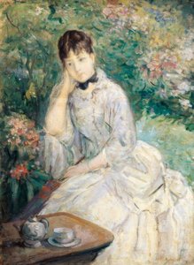 Ung kvinne sitter på en sofa, av Berthe Morisot