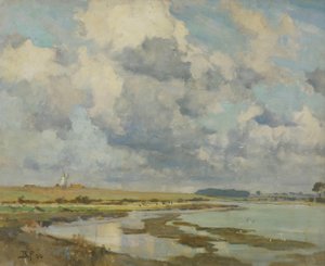 Skyer over Orwell (olje på lerret) av Bertram Priestman
