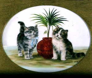 Kattunger av en palme i en bolle av Bessie Bamber