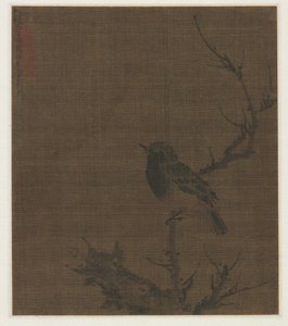 Sovende fugl på en Prunus-gren av Bian Wenjin