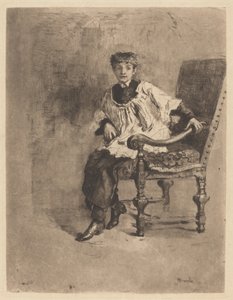 Sittende Acolyte, ca. 1872. av Bianchi Mose