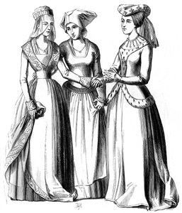 En borgerlig, en bonde og en adelig kvinne, 1300-tallet 1849.